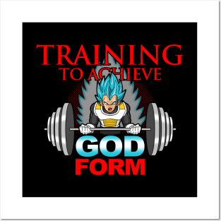 Anime Manga Inspired Gym Training Workout Lifting God Mode Meme Posters and Art
